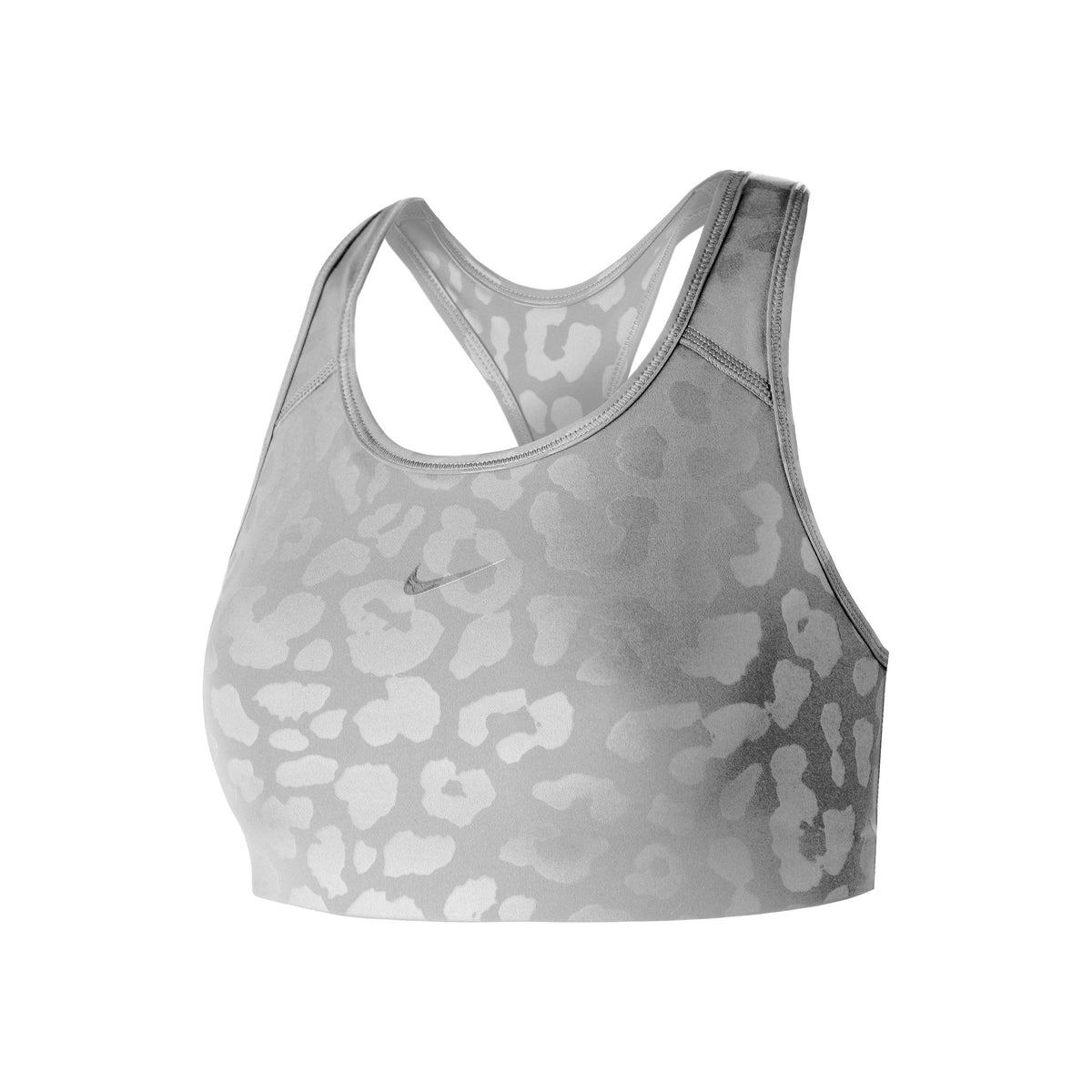 Nike Dri-Fit Leopard Shine Sportovní podprsenka Dámy - šedá, bílá Nike Dri-Fit Leopard Shine Sportovní podprsenka Dámy - šedá, bílá