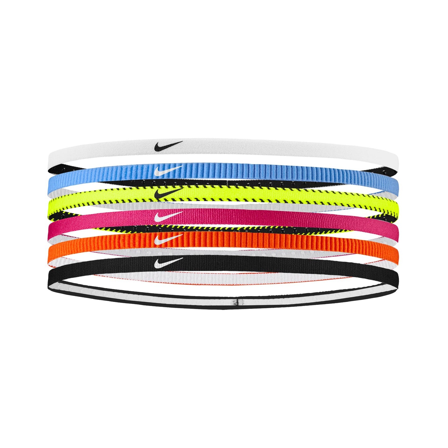 Nike Nike Flex Classic Slim Čelenka 6ks Balení-Neonově Žlutá,Růžová Nike Nike Flex Classic Slim Čelenka 6ks Balení-Neonově Žlutá,Růžová