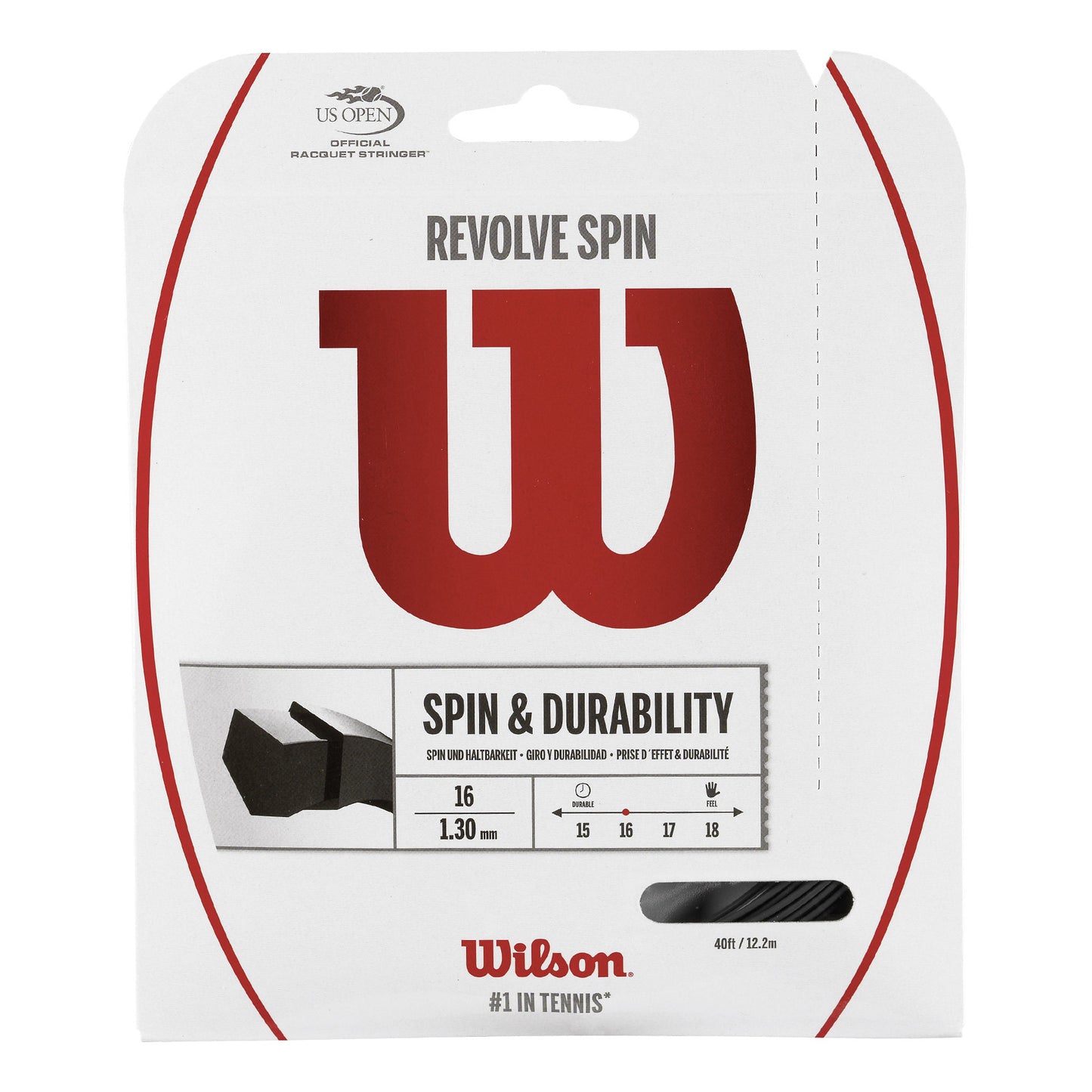 Wilson Revolve Spin Výpletová Sada 12,2m-Černá Wilson Revolve Spin Výpletová Sada 12,2m-Černá