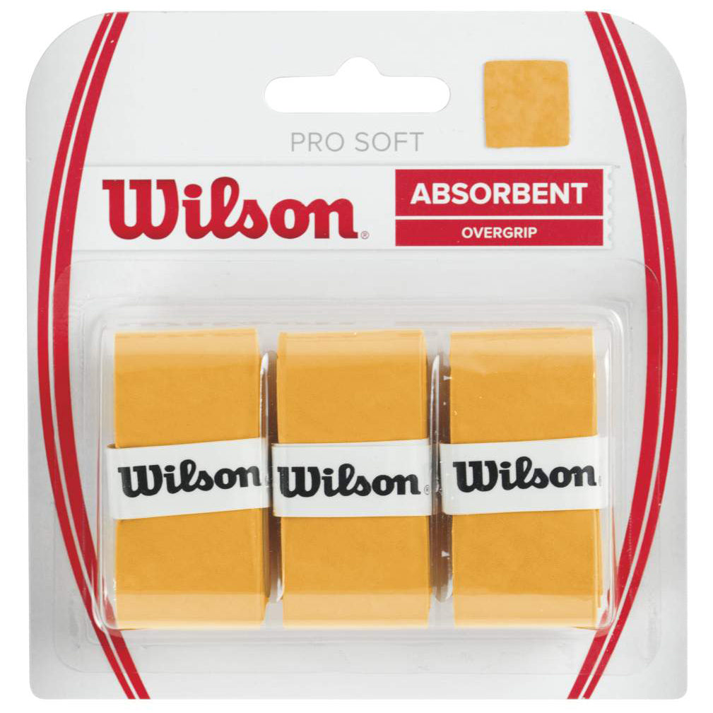 Wilson Soft Overgrip 3ks V Baleni - Zlatá Wilson Soft Overgrip 3ks V Baleni - Zlatá