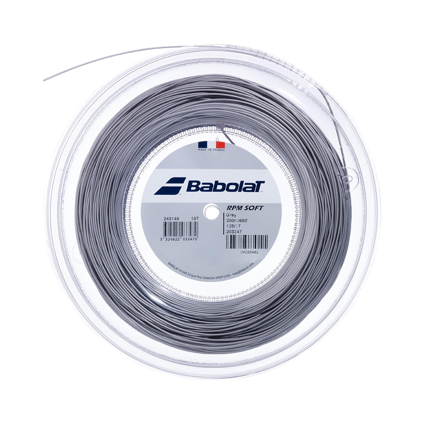 Babolat RPM Soft Výplet-Role 200m-Šedá Babolat RPM Soft Výplet-Role 200m-Šedá