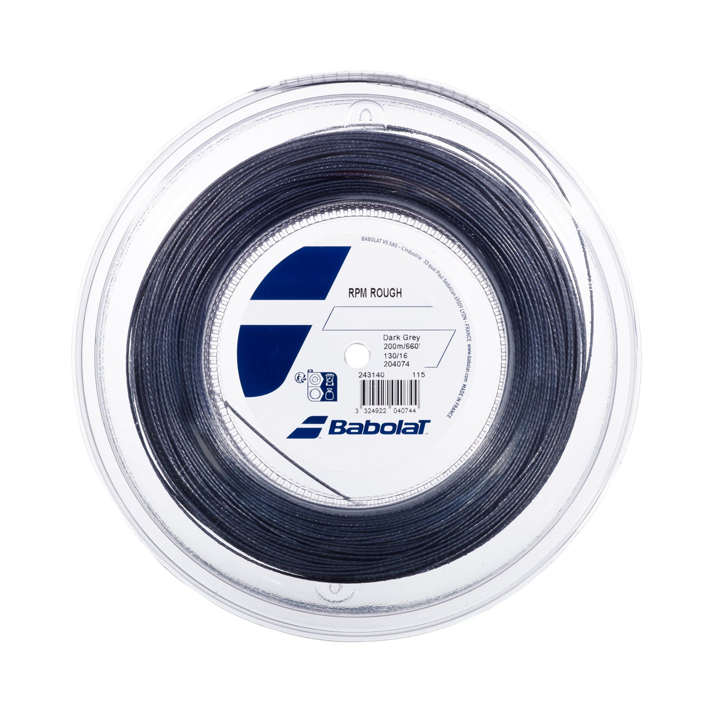 Babolat RPM Rough Výplet-Role 200m-Šedá Babolat RPM Rough Výplet-Role 200m-Šedá