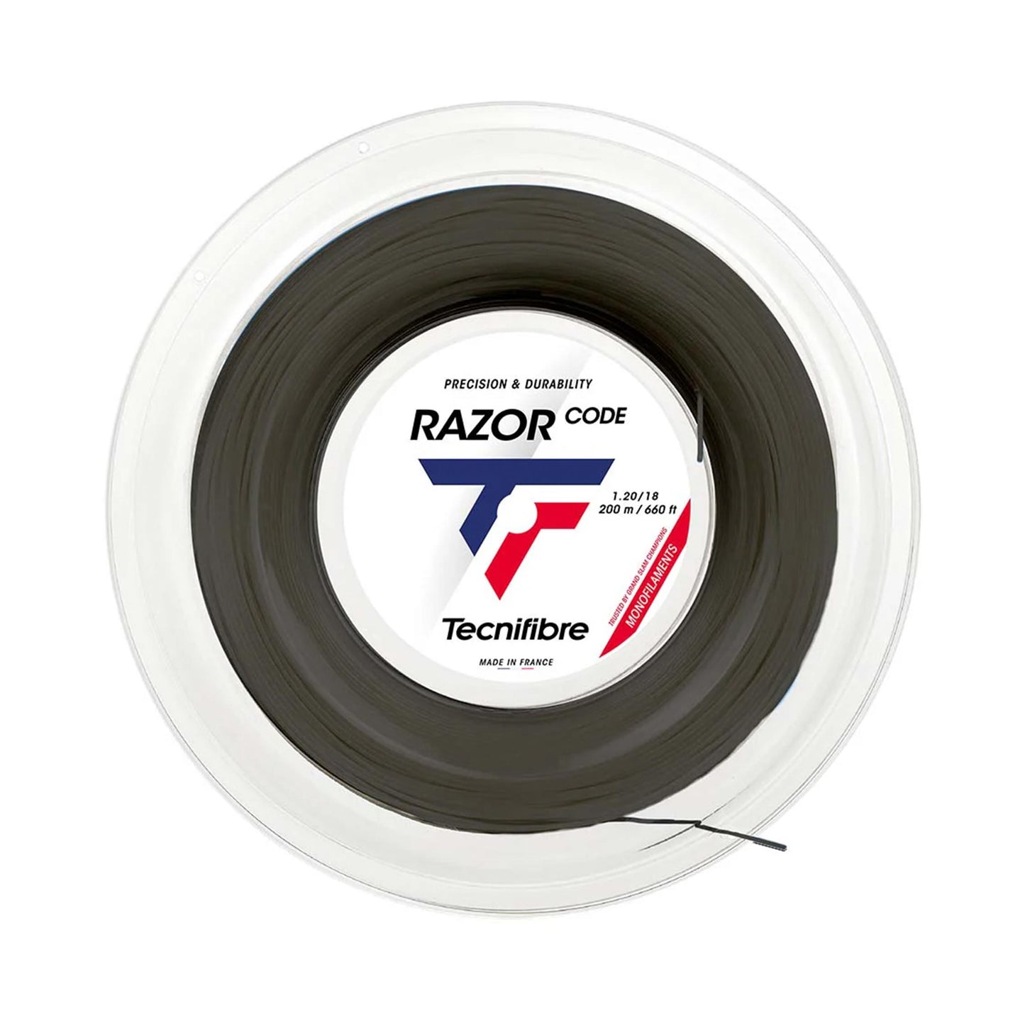 Tecnifibre Razor Code 200m Výplet-Role-Šedá Tecnifibre Razor Code 200m Výplet-Role-Šedá