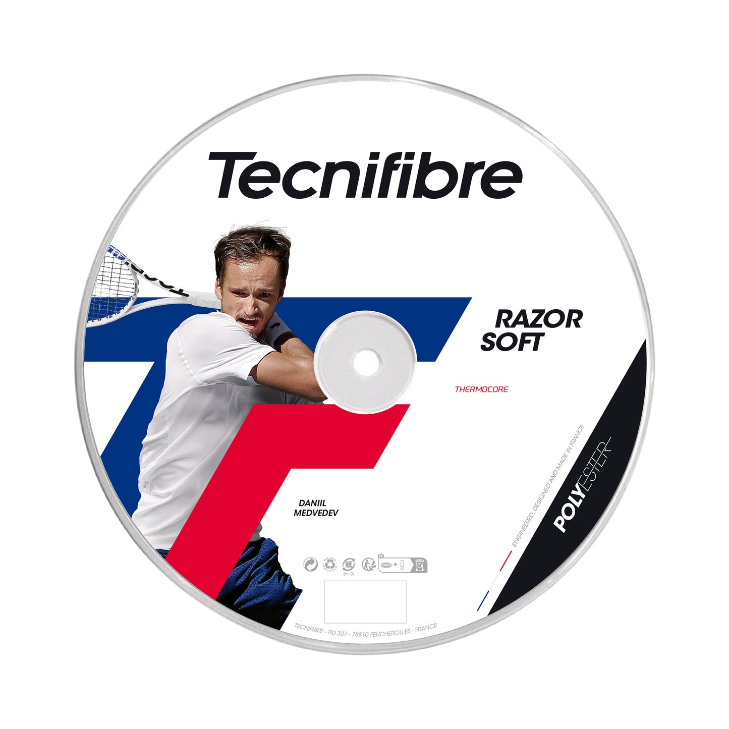 Tecnifibre Razor Soft 200m Výplet-Role-Šedá Tecnifibre Razor Soft 200m Výplet-Role-Šedá