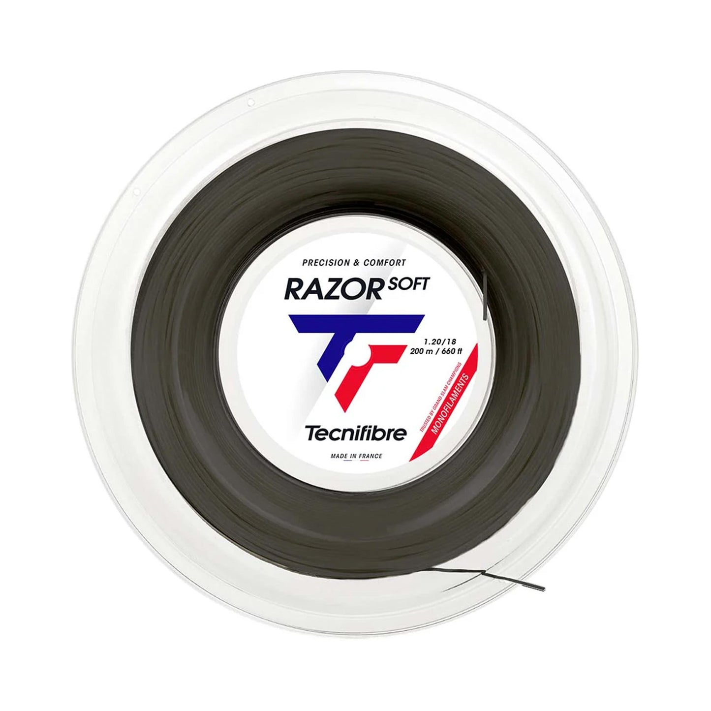Tecnifibre Razor Soft 200m Výplet-Role-Šedá Tecnifibre Razor Soft 200m Výplet-Role-Šedá