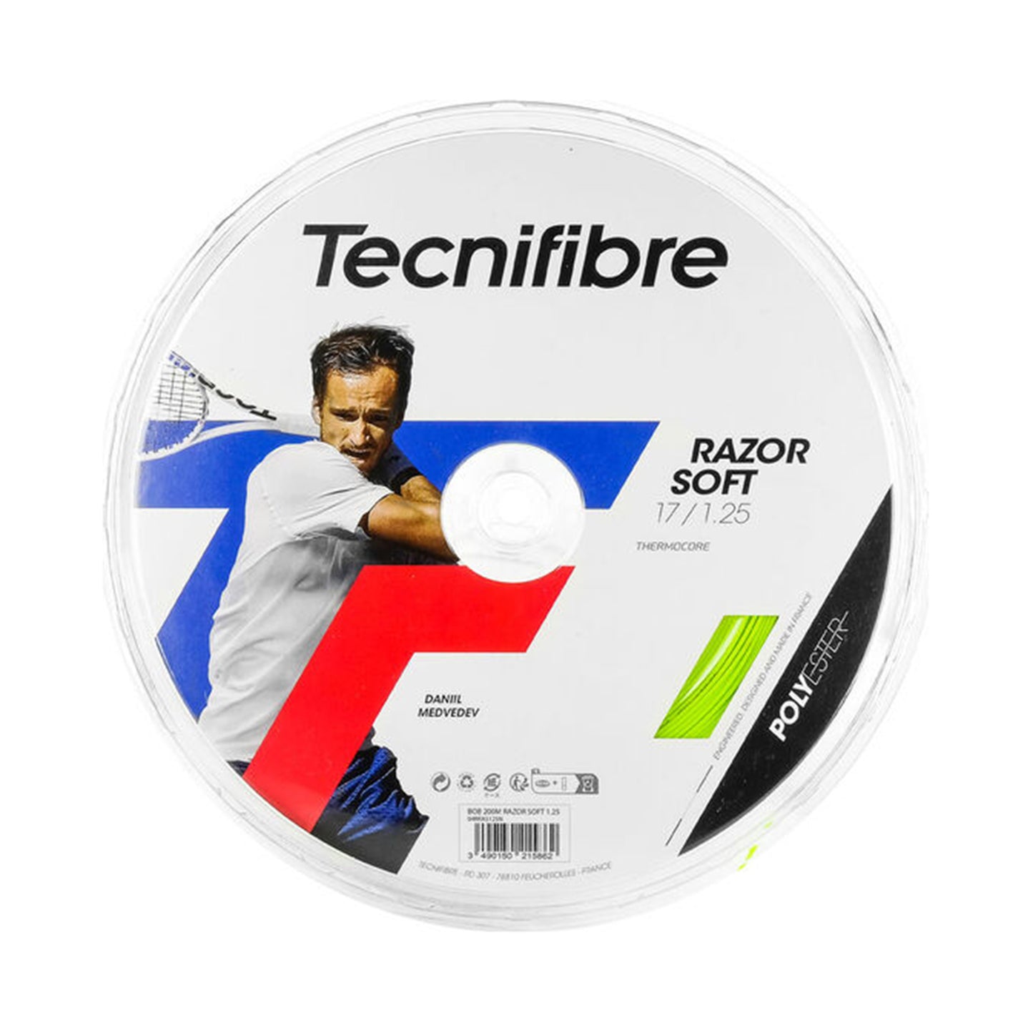 Tecnifibre Razor Soft 200m Výplet-Role-Limetková Tecnifibre Razor Soft 200m Výplet-Role-Limetková