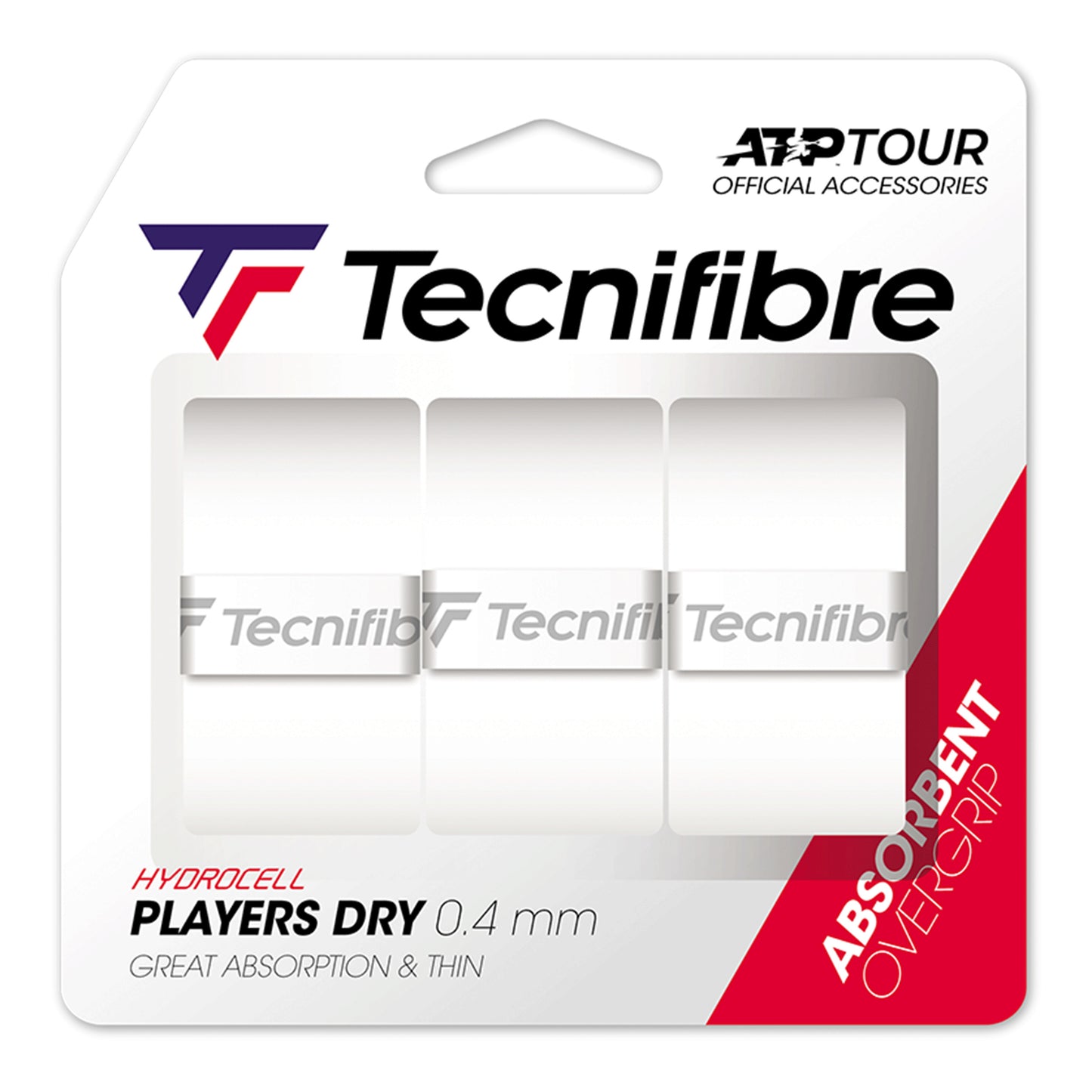 Tecnifibre Players Dry 3er 3ks V Baleni-Bílá Tecnifibre Players Dry 3er 3ks V Baleni-Bílá