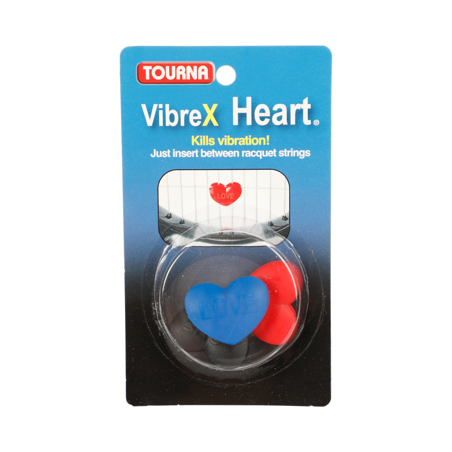 Tourna Vibrex Heart Tlumítko Vibrací 3ks V Baleni - Červená,Černá Tourna Vibrex Heart Tlumítko Vibrací 3ks V Baleni - Červená,Černá