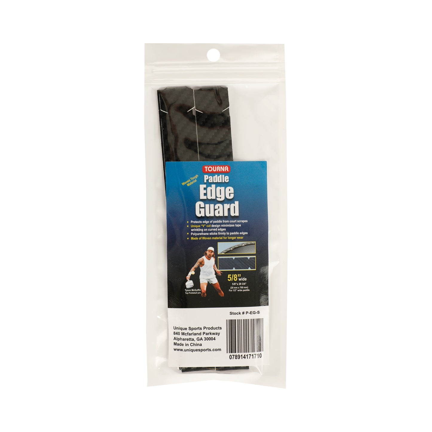 Tourna Padel Edge Guard Wooven 15mm Páska Na Ochranu Rámu Loptičky Pickleball-Černá Tourna Padel Edge Guard Wooven 15mm Páska Na Ochranu Rámu Loptičky Pickleball-Černá