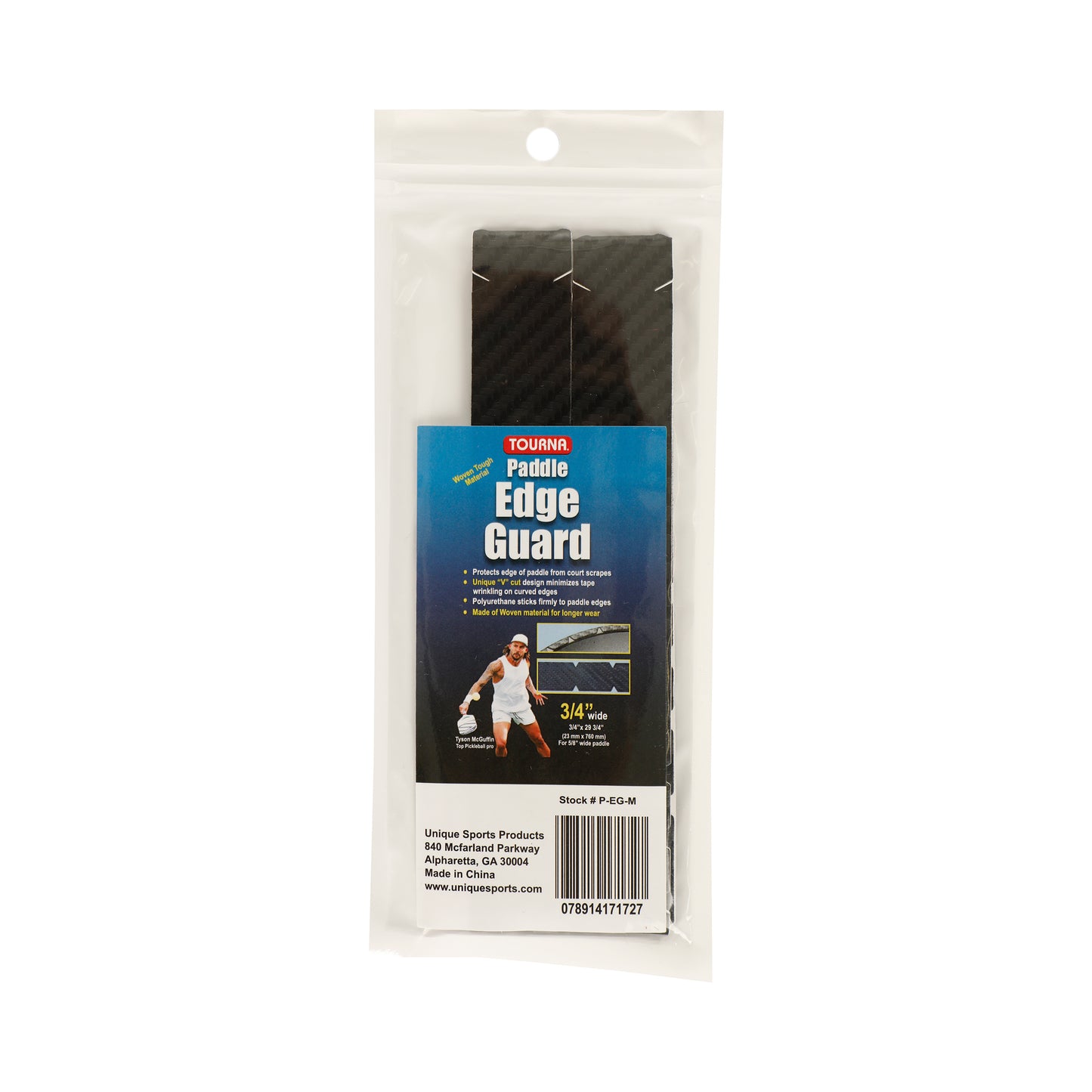 Tourna Padel Edge Guard Wooven 16mm Páska Na Ochranu Rámu Loptičky Pickleball-Černá Tourna Padel Edge Guard Wooven 16mm Páska Na Ochranu Rámu Loptičky Pickleball-Černá