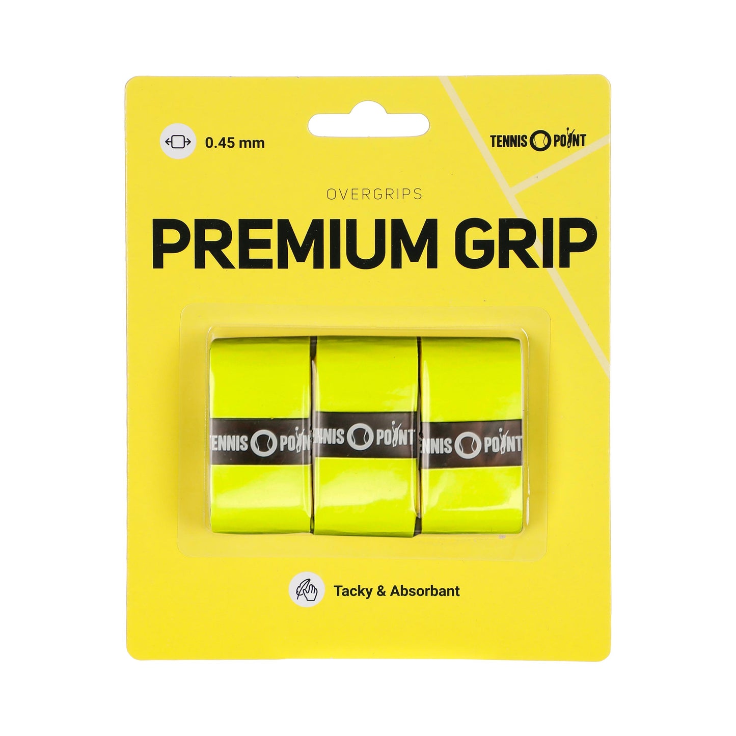 Tennis-Point Premium Grip 3ks V Baleni-Žlutá Tennis-Point Premium Grip 3ks V Baleni-Žlutá