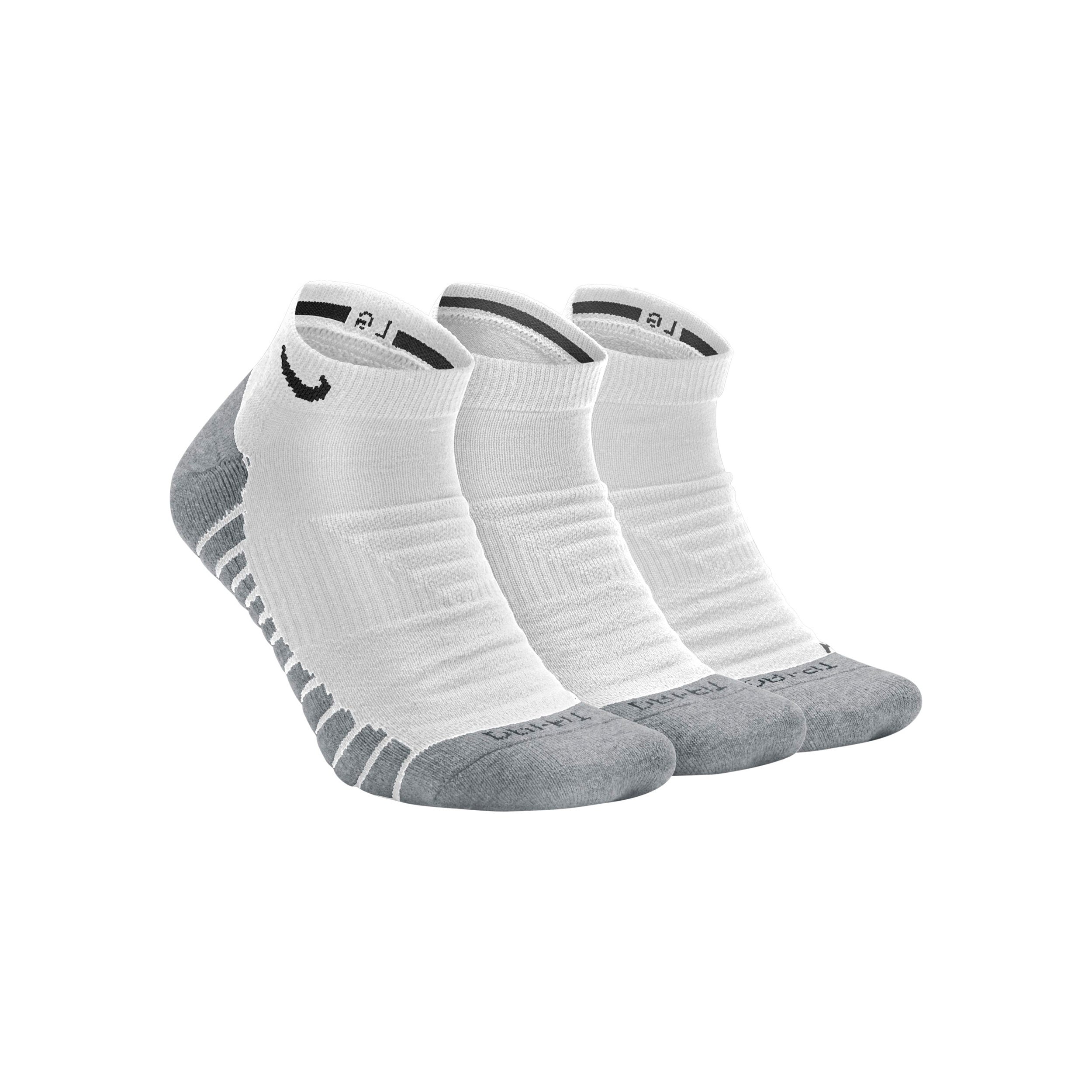 Nike Everyday Max Cushion No-Show Tenisové ponožky 3ks v baleni Unisex - bílá, šedá