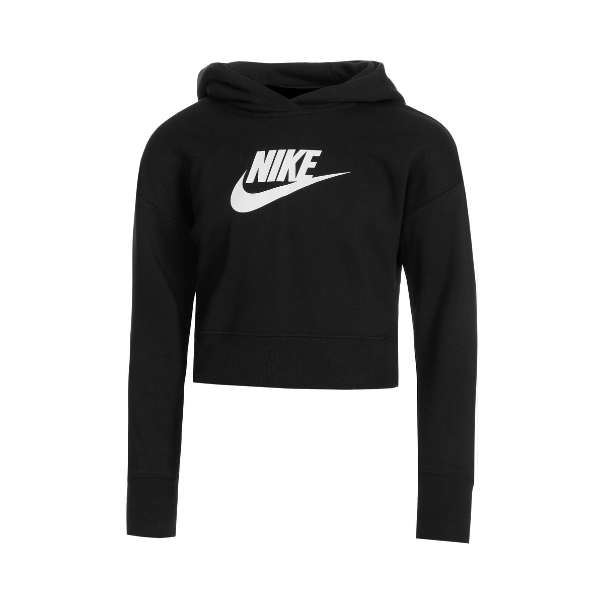 Nike French Terry Club Cropped Hoody Dívky - černá, bílá