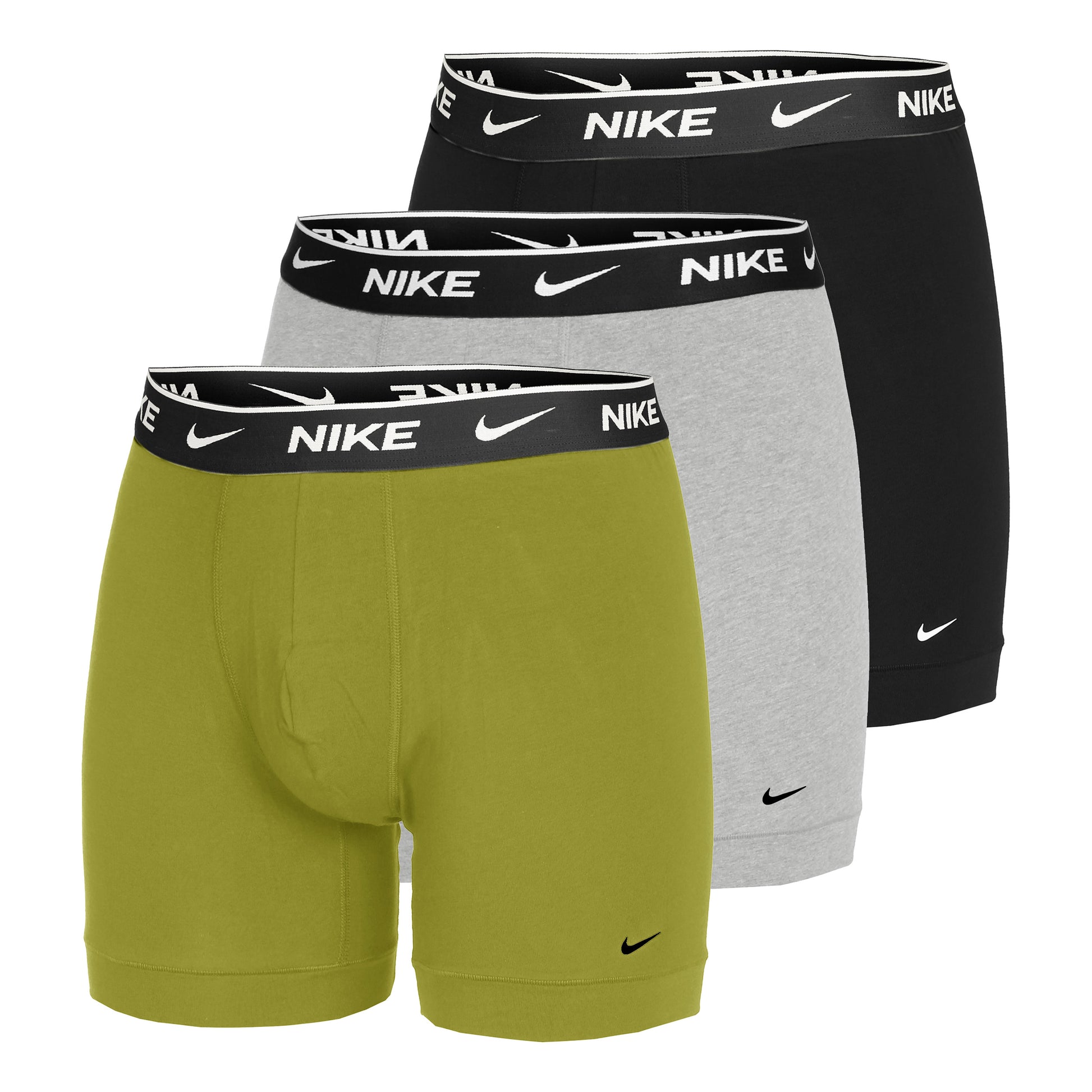 Nike Everyday Cotton Stretch Trenýrky 3ks v baleni Muži - vícebarevné, olivová
