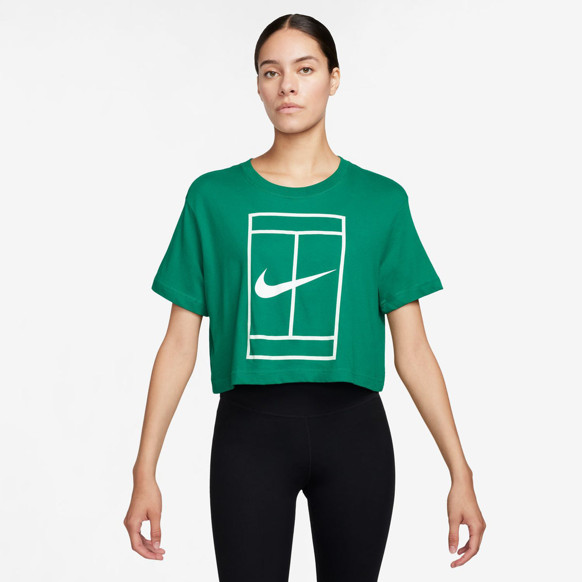 Nike Dri-Fit Heritage Crop Tričko Dámy - zelená, bílá