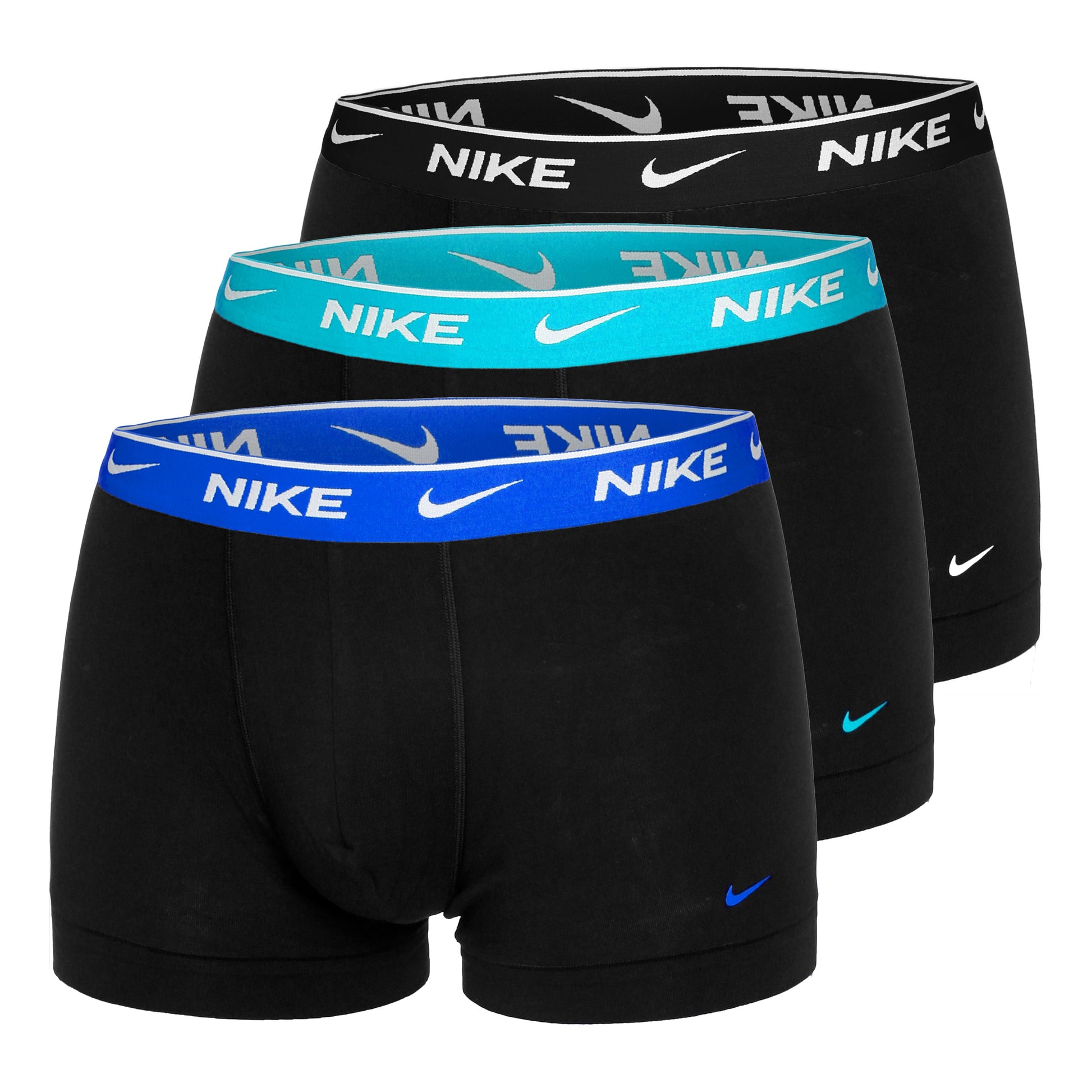 Nike Everyday Stretch Trunk Trenýrky 3ks v baleni Muži - černá, tyrkysová