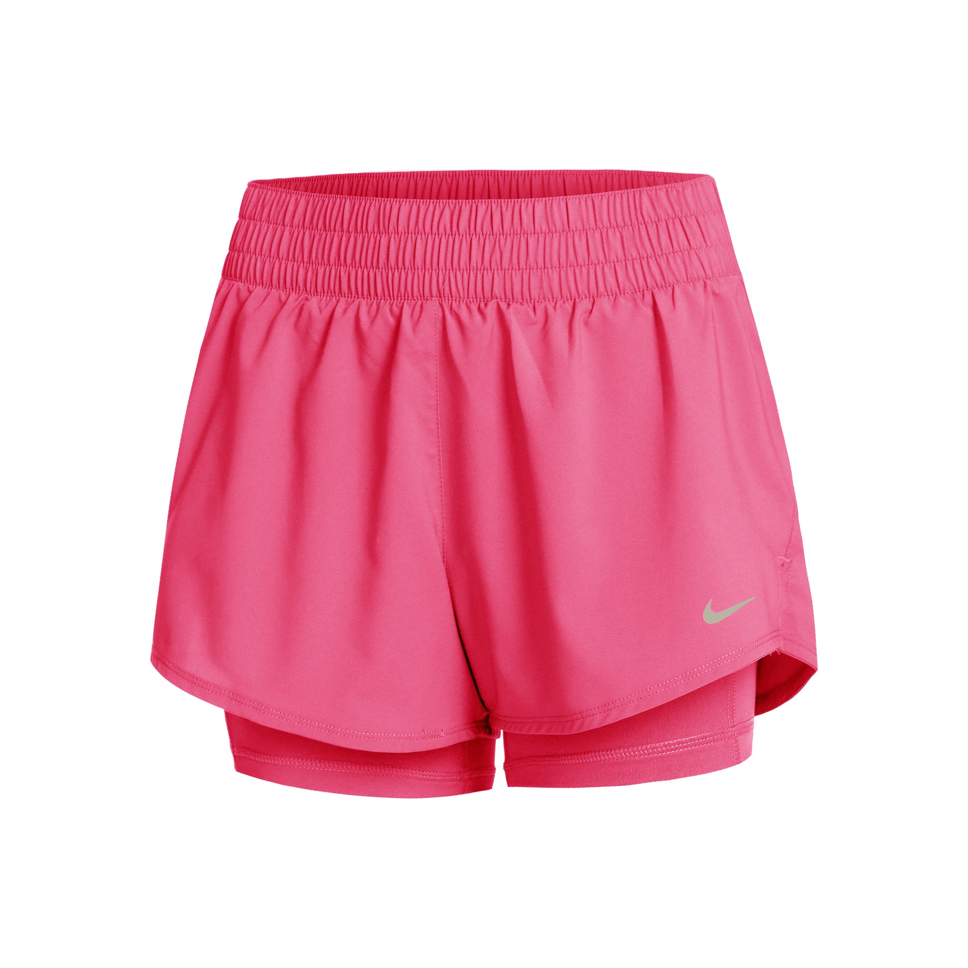 Nike Dri-Fit One Mid Rise 2in1 3in Šortky Dámy - růžová, stříbrná