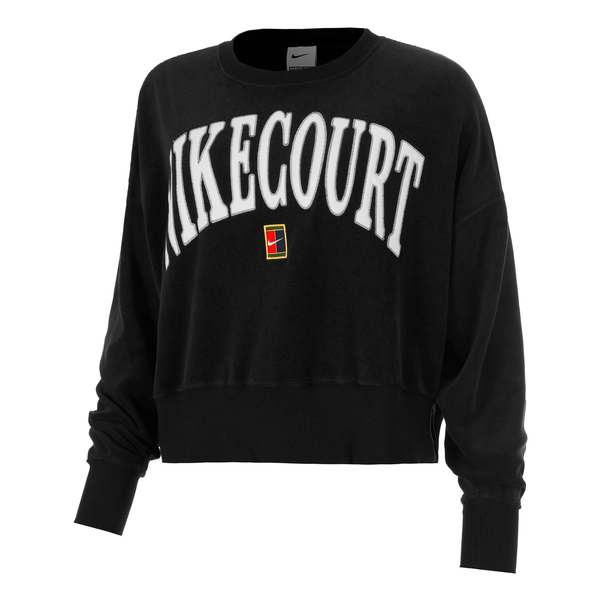 Nike Court Heritage Fleece GFX Crew Mikina Dámy-Černá
