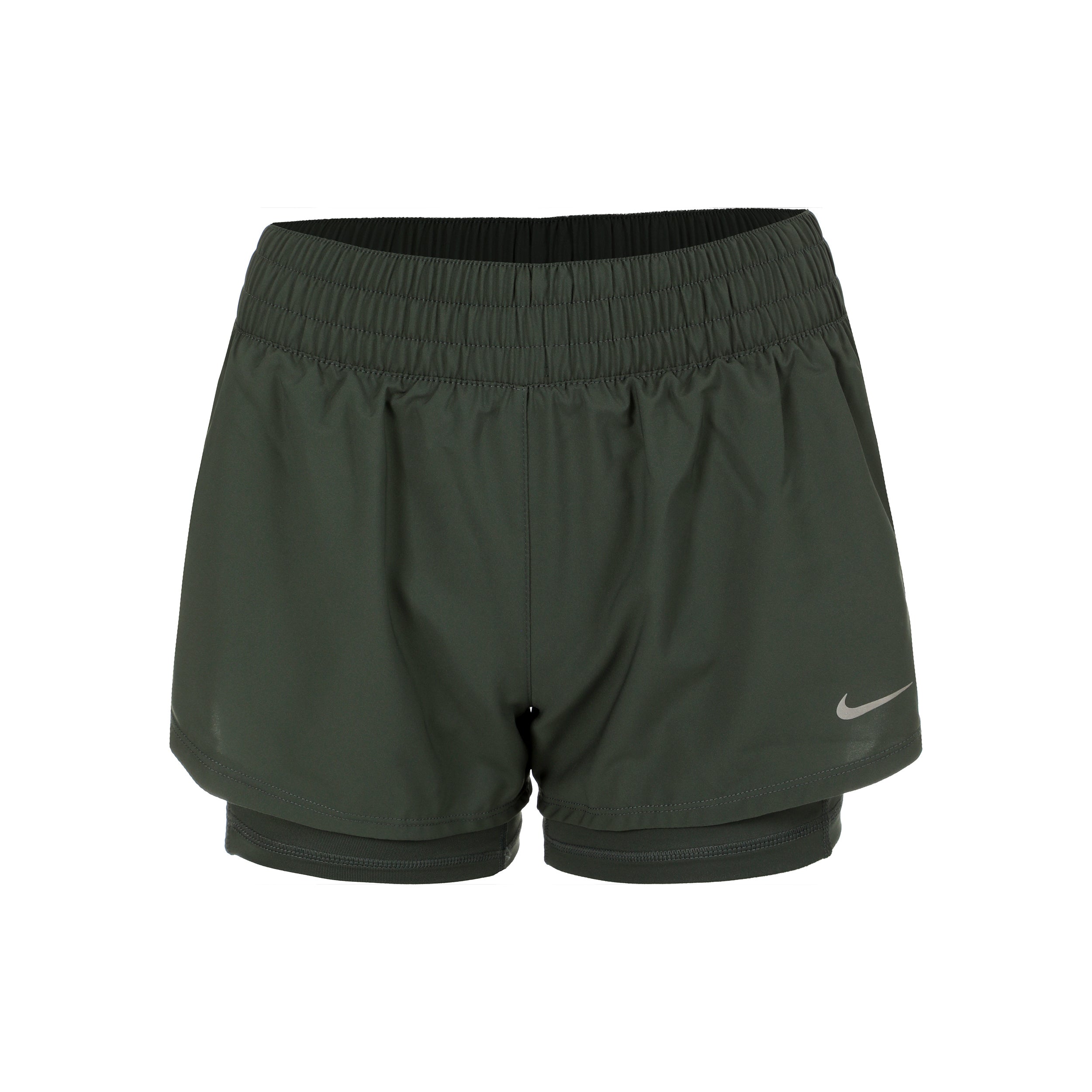 Nike Dri-Fit One Mid Rise 2in1 3in Šortky Dámy - zelená, stříbrná