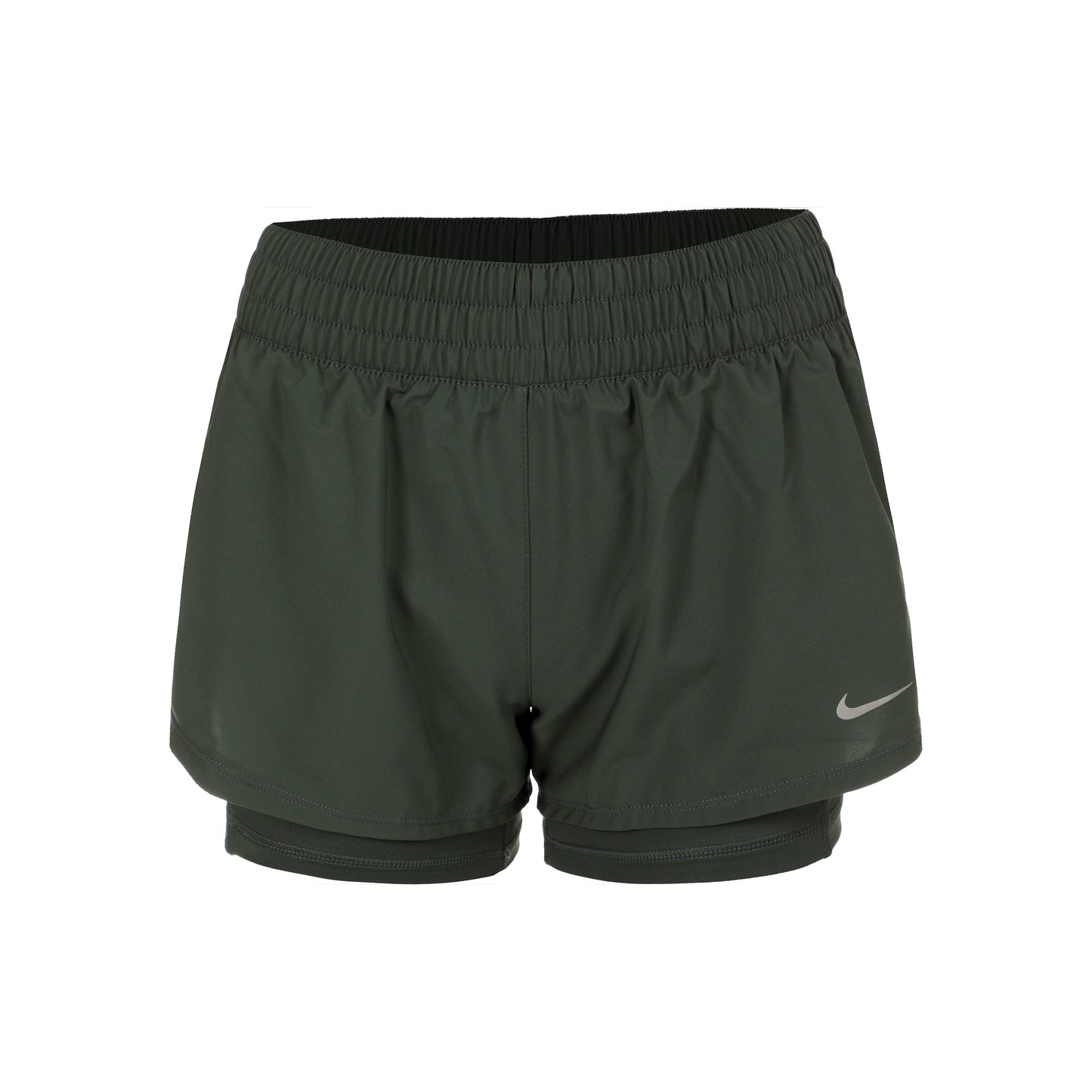 Nike Dri-Fit One Mid Rise 2in1 3in Šortky Dámy - zelená, stříbrná