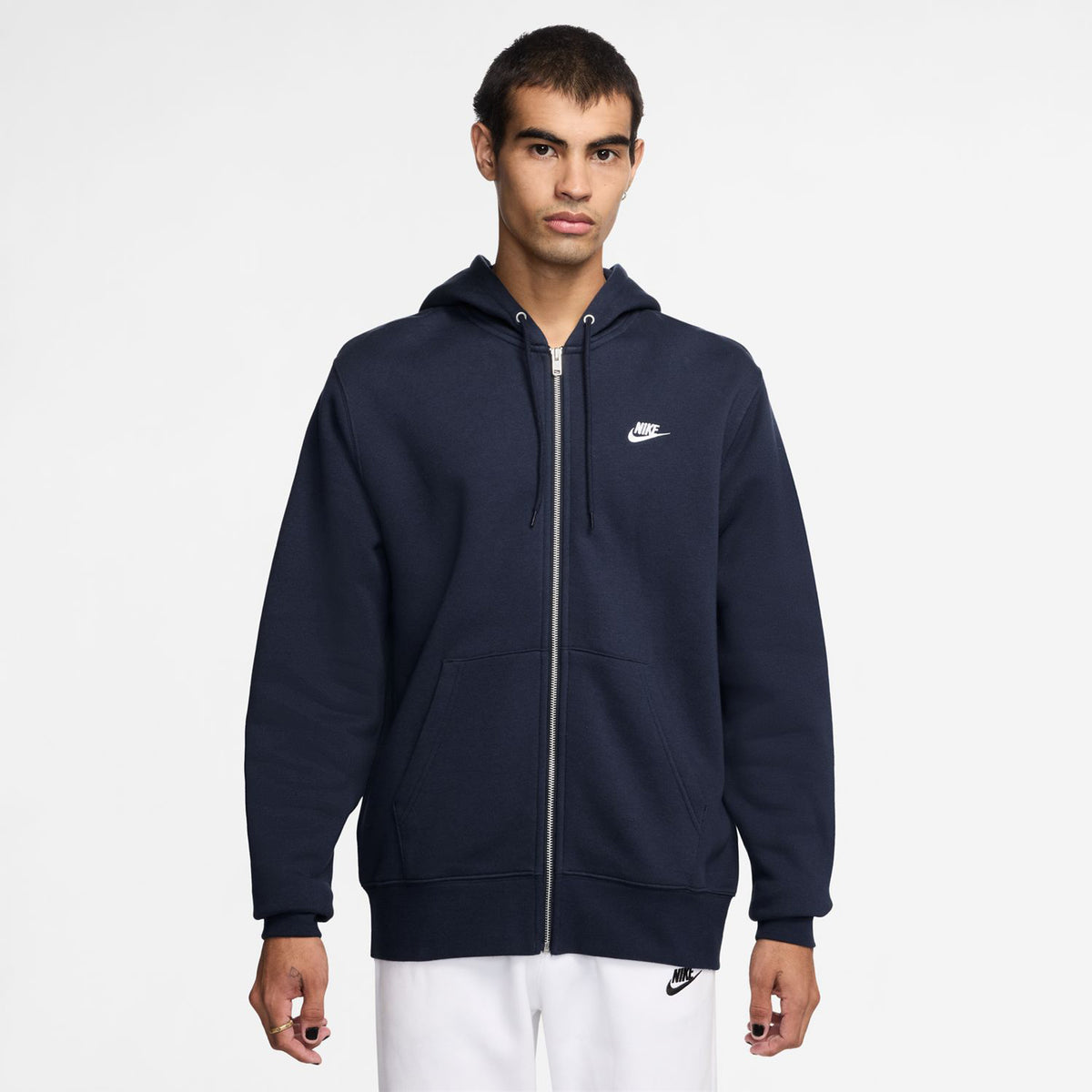 Nike Club Bb Full-Zip Mikina S Kapucí Muži-Tmavě Modrá