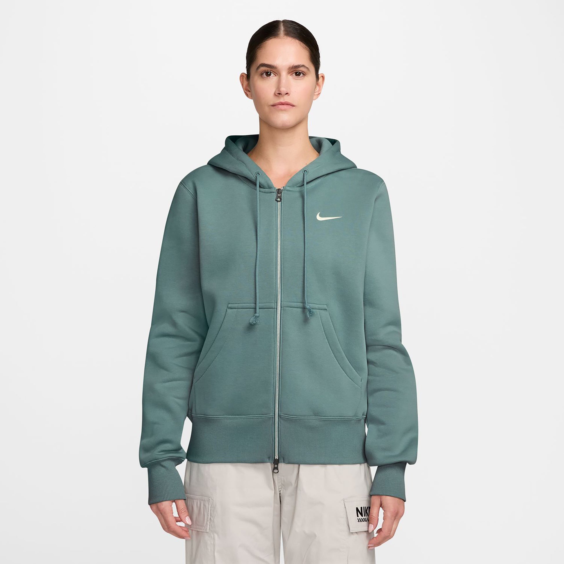 Nike Phoenix Fleece Full-Zip Mikina S Kapucí Dámy-Šalvia