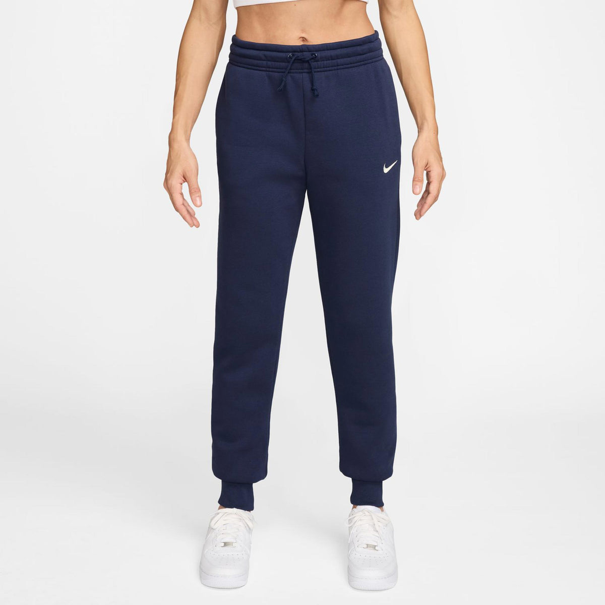 Nike Phoenix Fleece Mid Rise Tréninkové Kalhoty Dámy - Tmavě Modrá