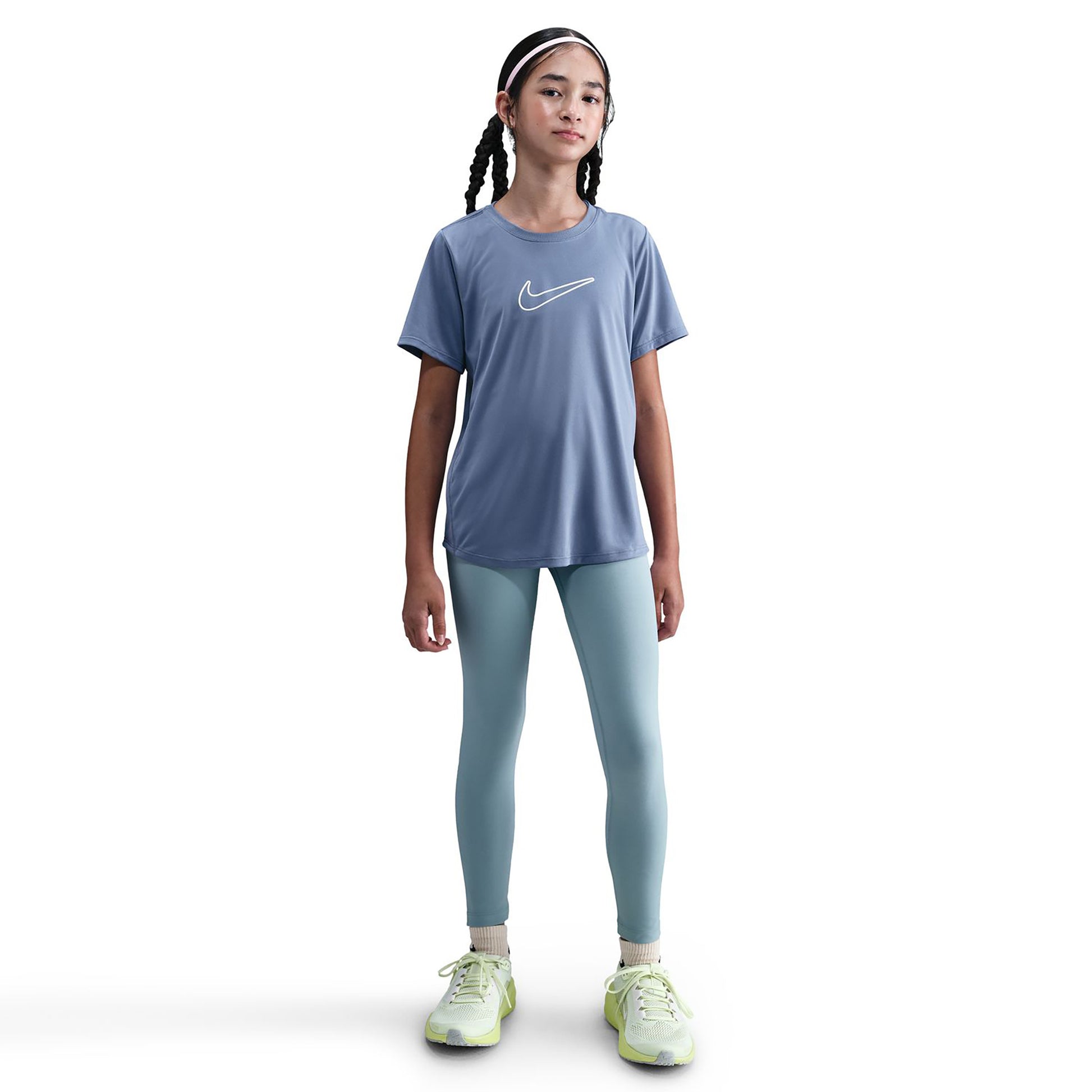 Nike Dri-FIT One Tričko Dívky - modro-šedá, bílá