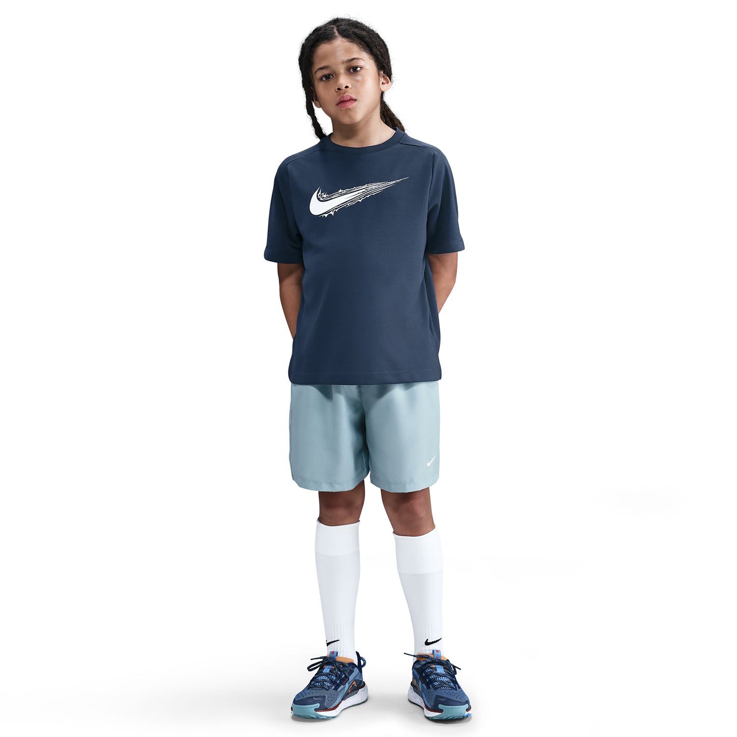 Nike Dri-FIT Multi Tričko Děti - tmavě modrá, bílá