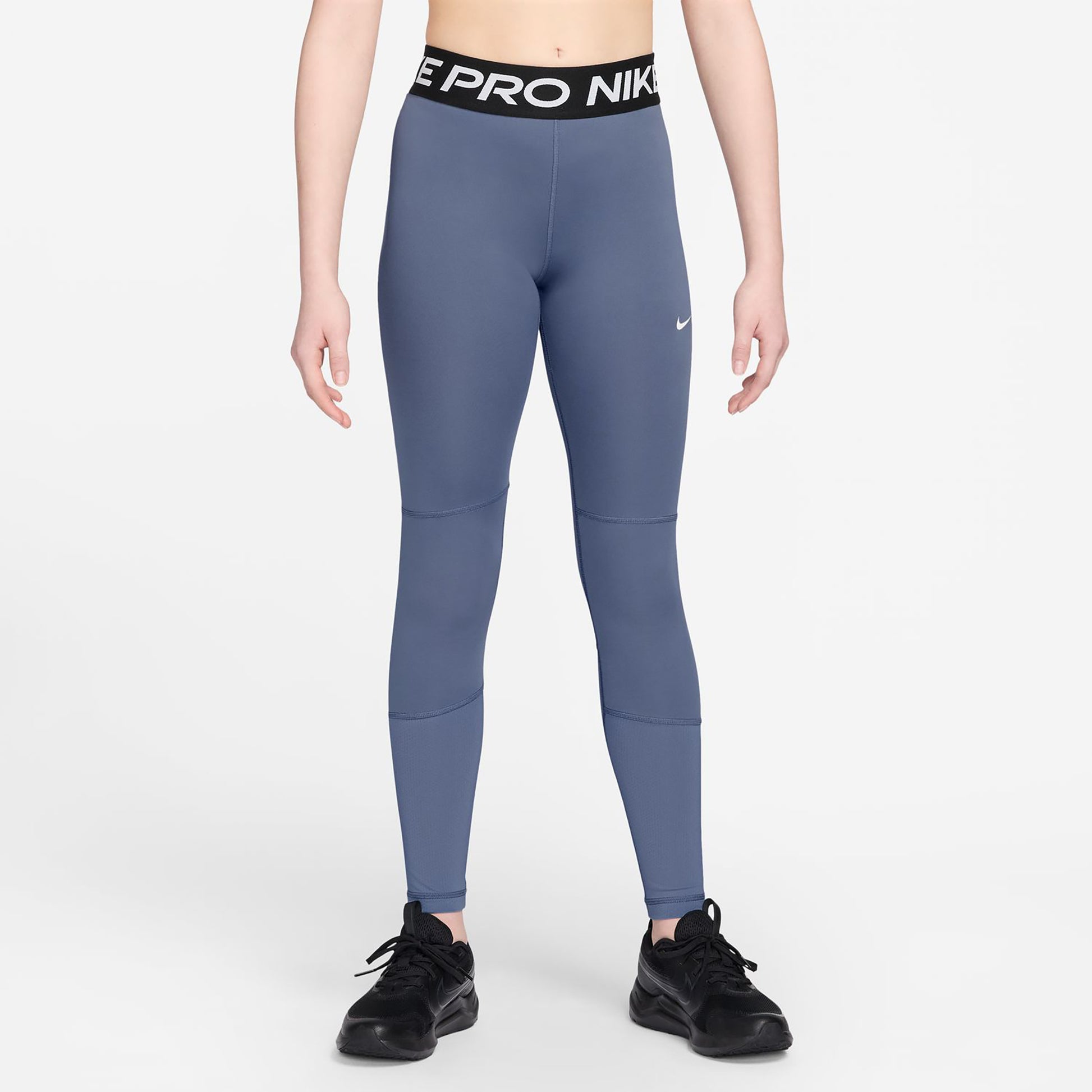 Nike Pro Těsné Dívky - modro-šedá, černá