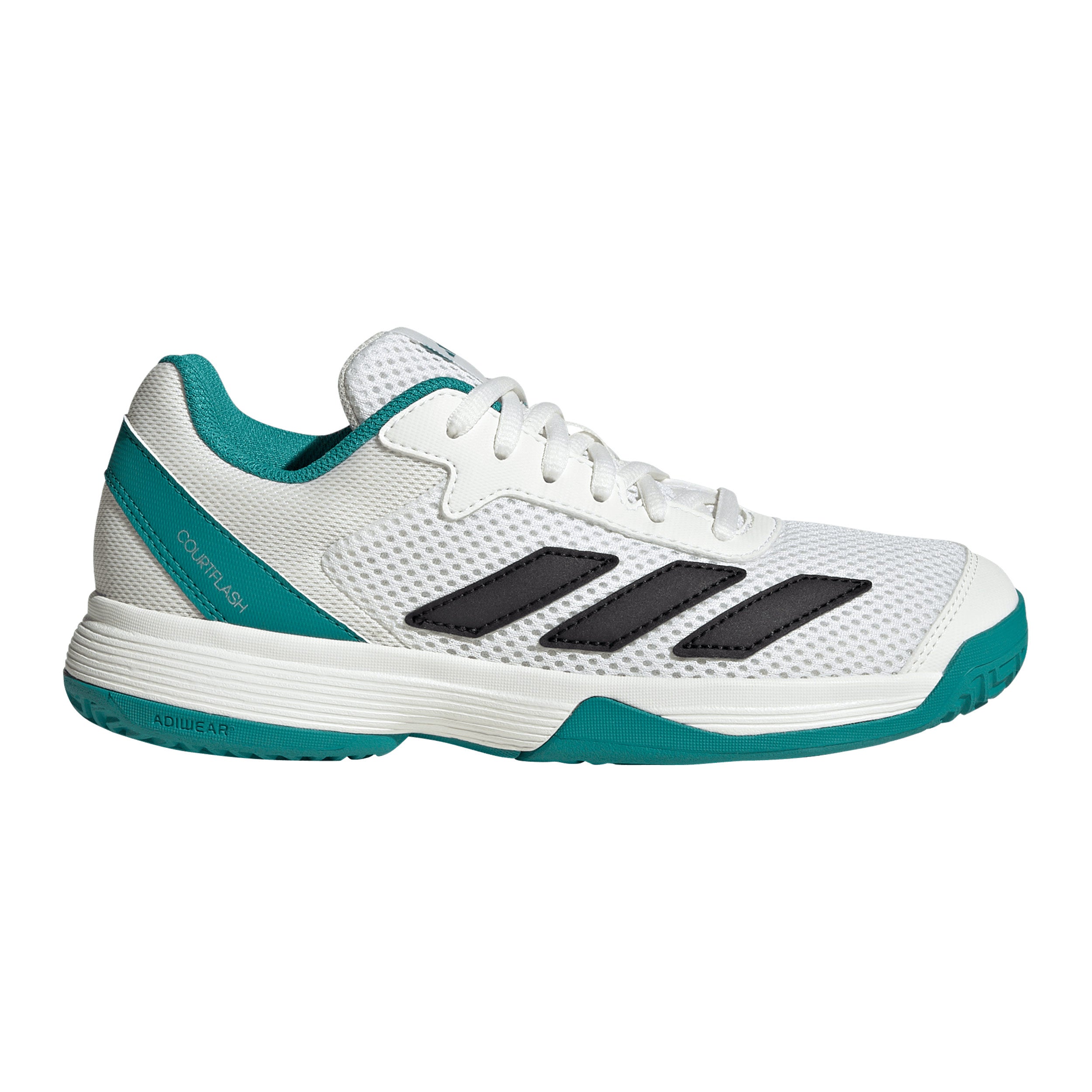 adidas Courtflash Obuv na všechny povrchy Děti - bílá, petrolejová
