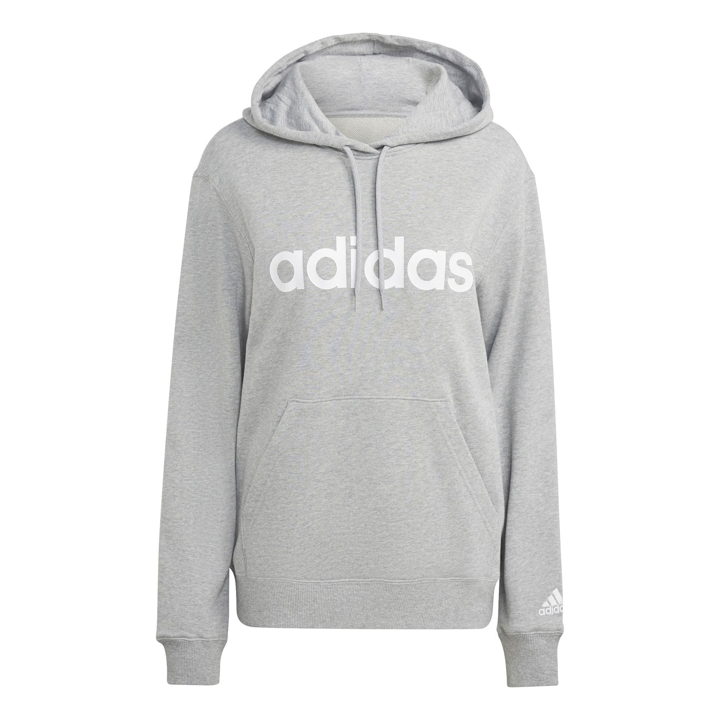 adidas Linear French Terry Hoody Dámy - světle šedá, bílá