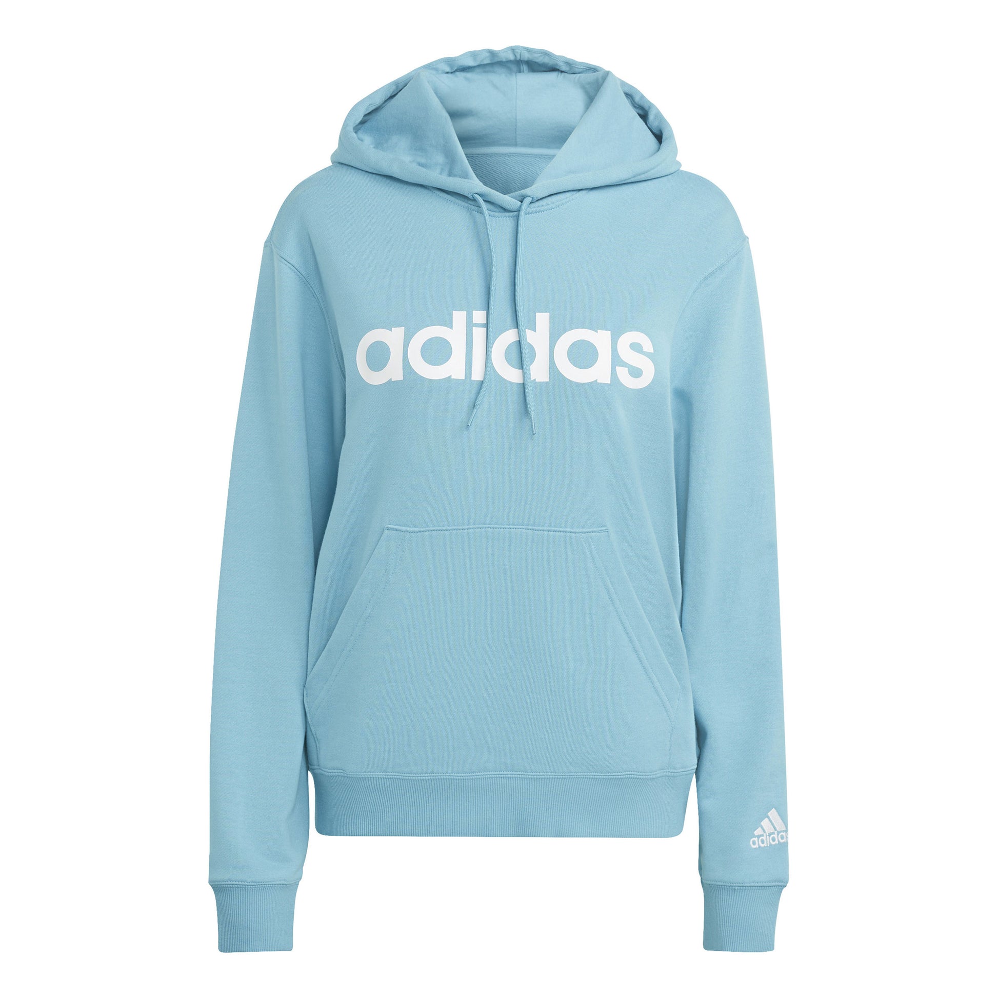 adidas Linear French Terry Hoody Dámy - tyrkysová, bílá