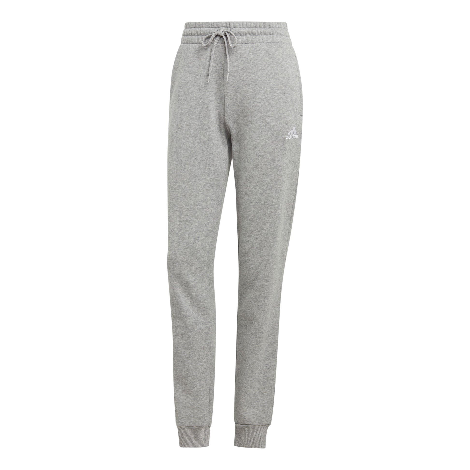 adidas Essentials Linear French Terry Cuffed Tréninkové Kalhoty Dámy-Světle Šedá,Bílá