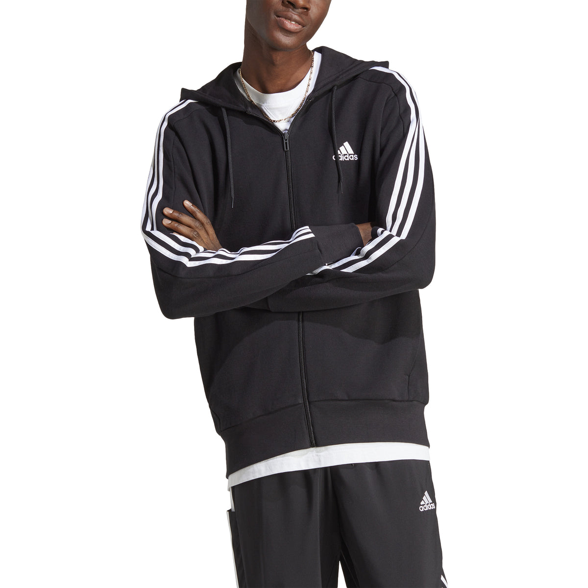 adidas 3Stripes Mikina s kapucí Muži - černá, bílá