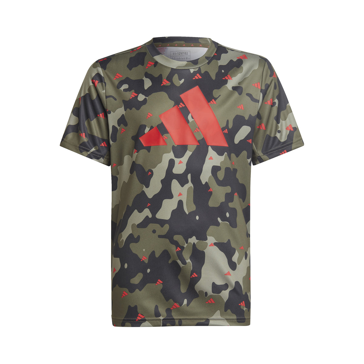 adidas Train Seasonal AEROREADY Allover Print Regular-Fit Tričko Chlapci - olivová, oranžová