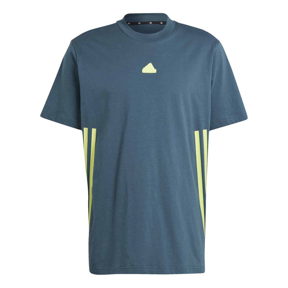 adidas Future Icon 3 Stripes Tričko Muži - tmavě šedá, limetková