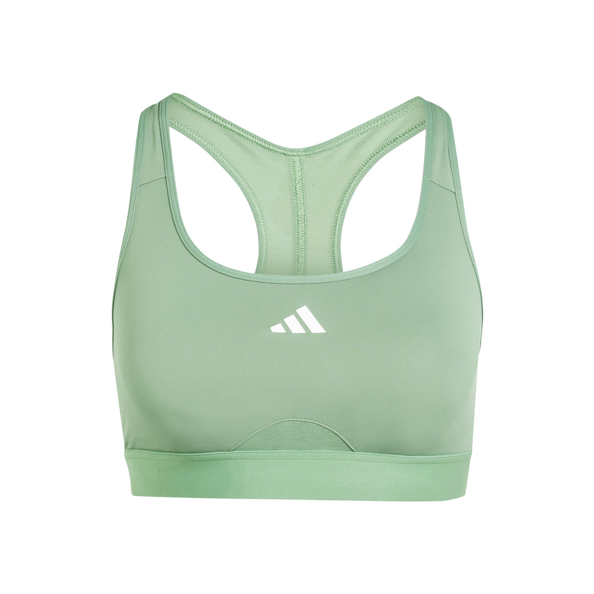 adidas Power Racer Medium 3Stripes Sportovní podprsenka Dámy - zelená