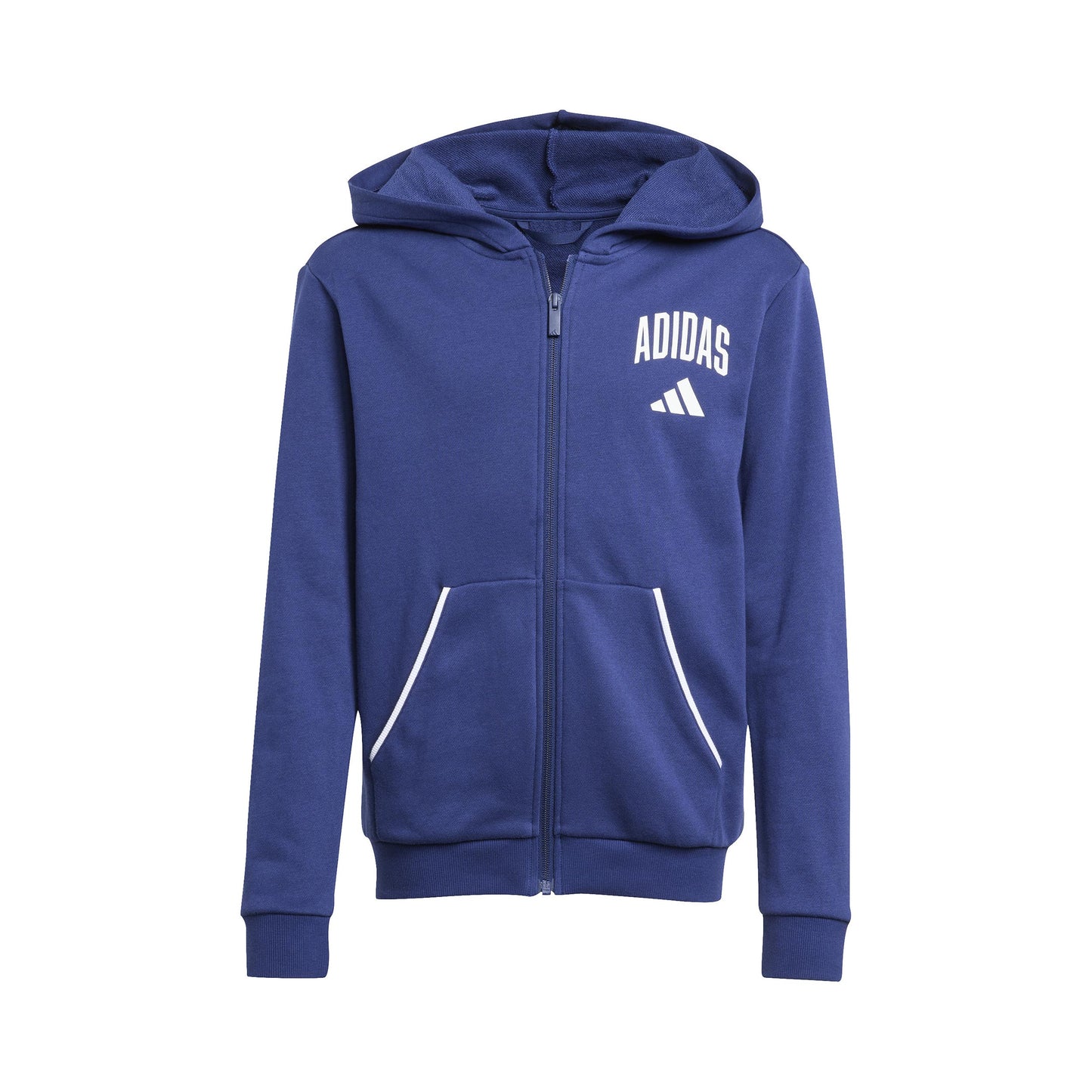 adidas College Full Zip Mikina S Kapucí Chlapci-Tmavě Modrá