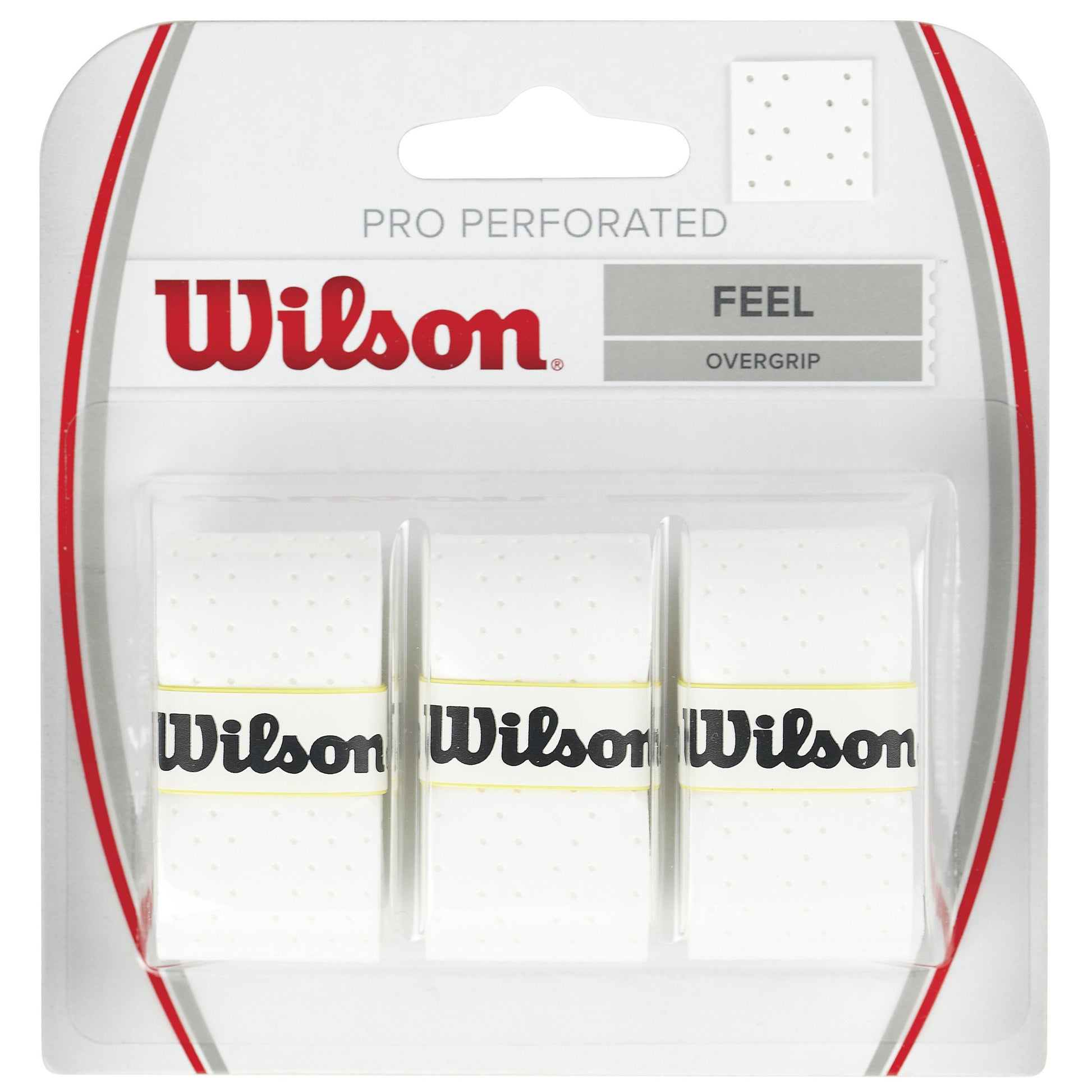 Wilson Pro Overgrip Perforated 3ks V Baleni - Bílá