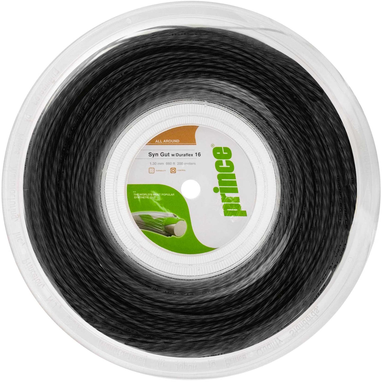Prince Synthetic Gut Duraflex  Výplet - role 200m - černá