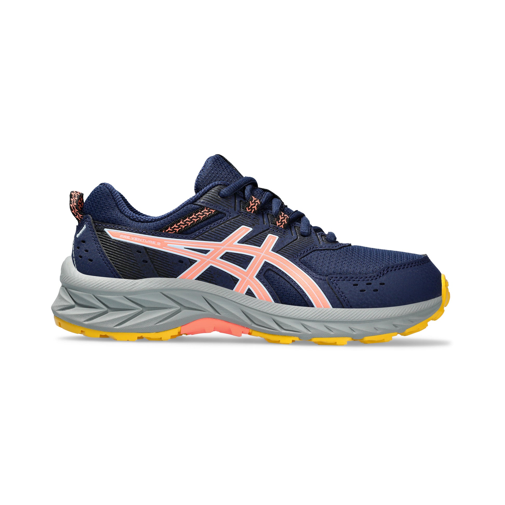 ASICS Pre-Venture 9 GS Obuv pro měkčí povrch,žádný asfalt Děti - tmavě modrá, korálová