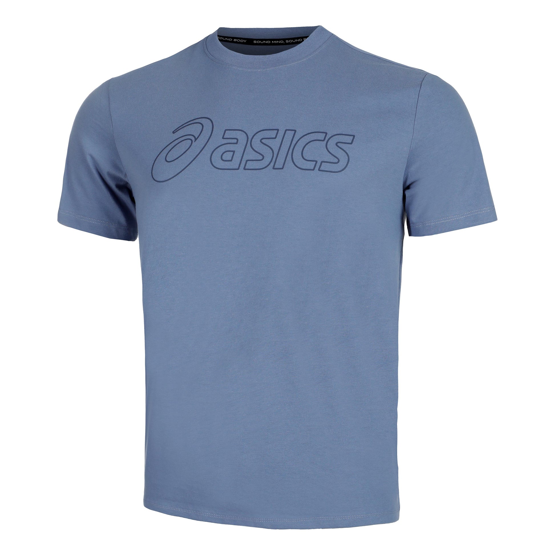 ASICS Logo Tričko Muži - modro-šedá,