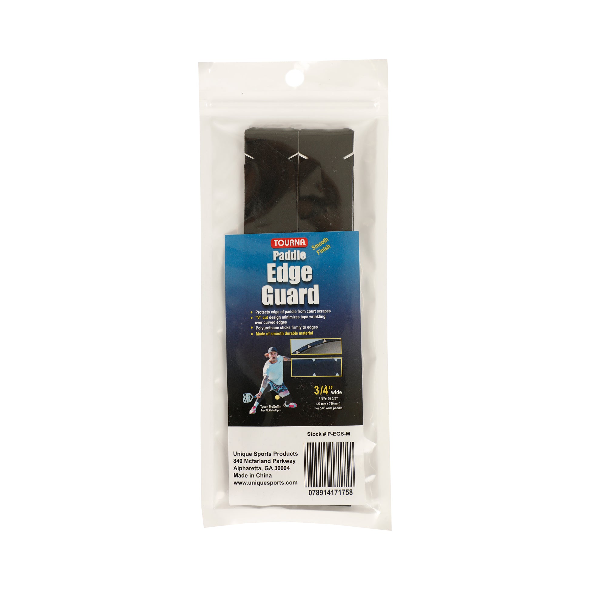 Tourna Padel Edge Guard 16mm Páska Na Ochranu Rámu Loptičky Pickleball-Černá