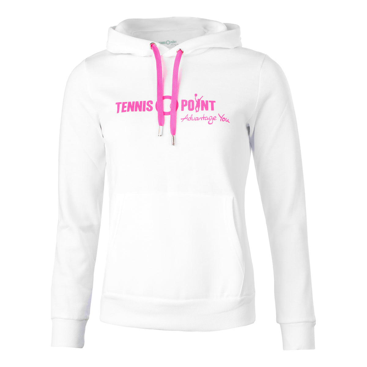 Tennis-Point Logo Hoody Dámy - bílá, růžová