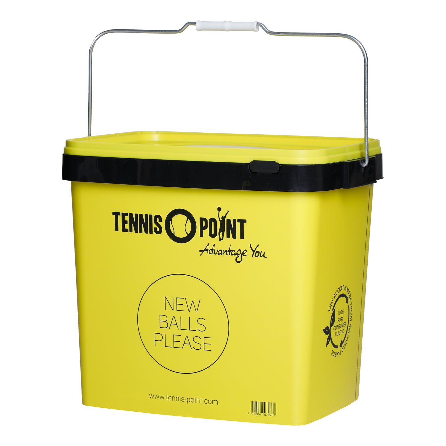Tennis-Point Kyblík Na Míče S Víkem,Čtyřhranné - Žlutá