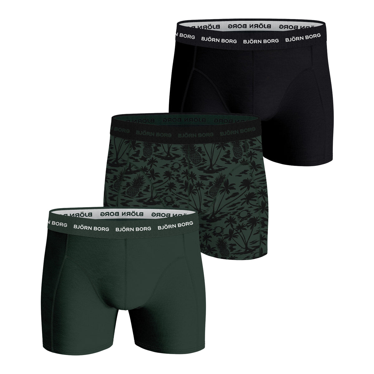 Björn Borg Cotton Stretch Trunk Trenýrky 3ks v baleni Muži - vícebarevné,