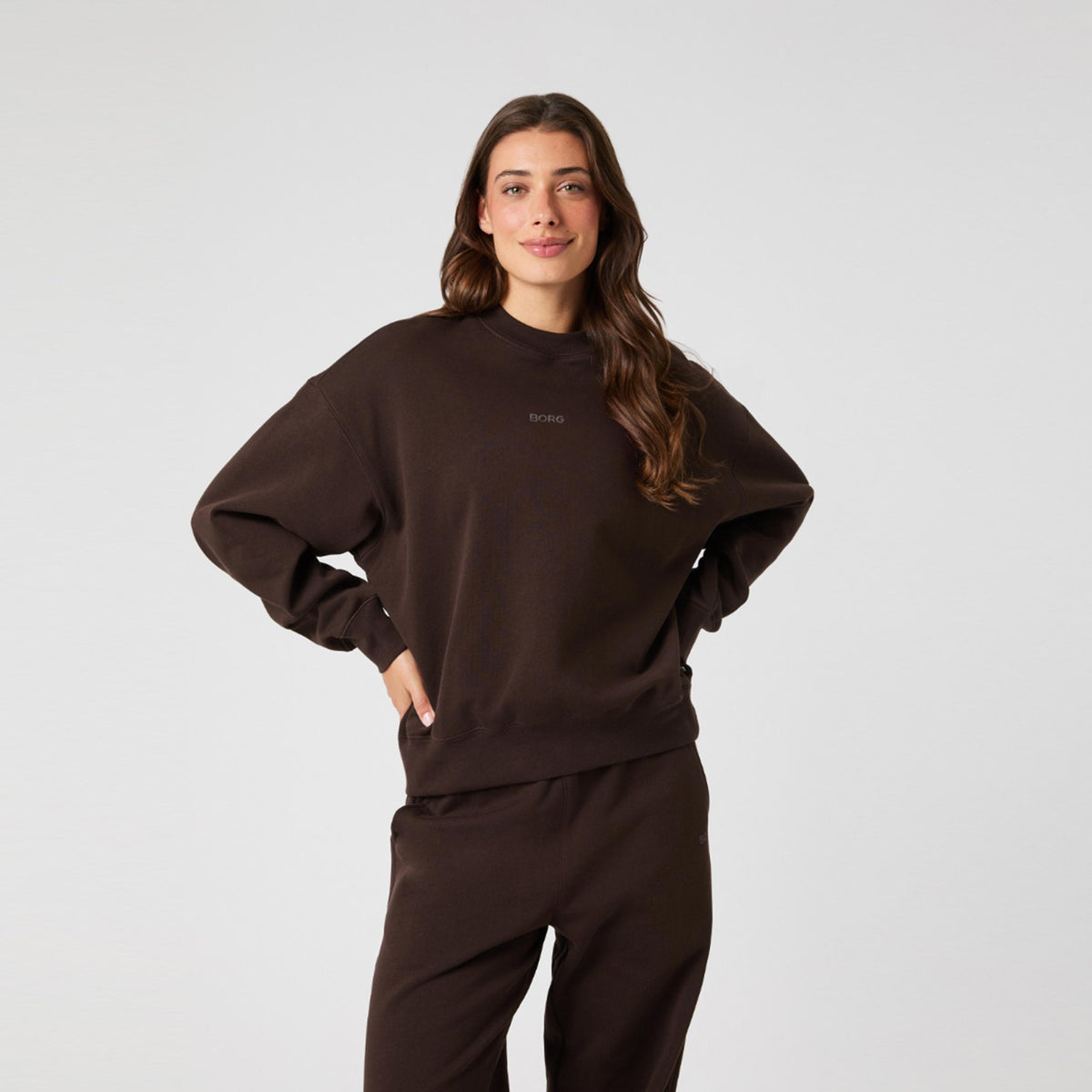 Björn Borg Studio Oversized Mikina Dámy-Hnědá