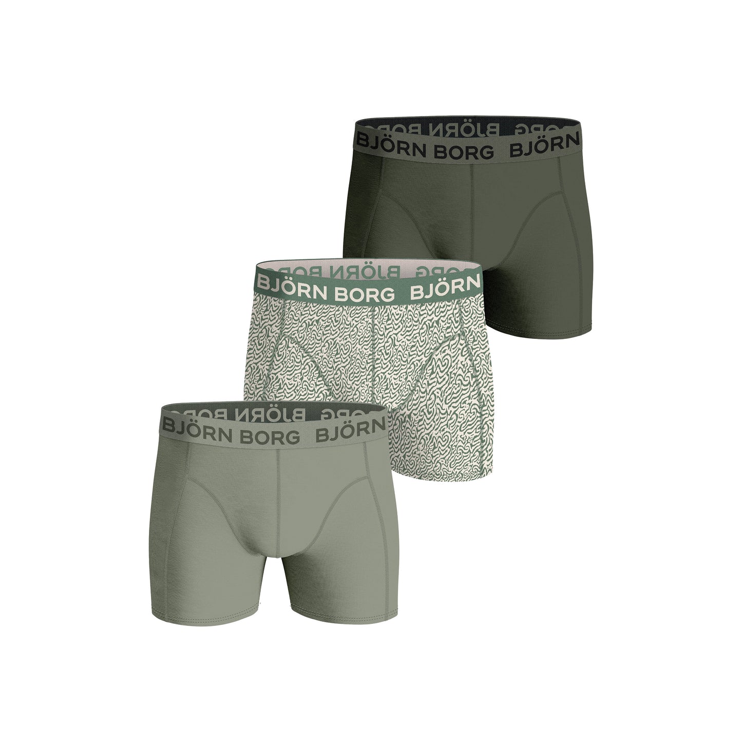 Björn Borg Cotton Stretch Trenýrky 3ks v baleni Muži - olivová, zelená