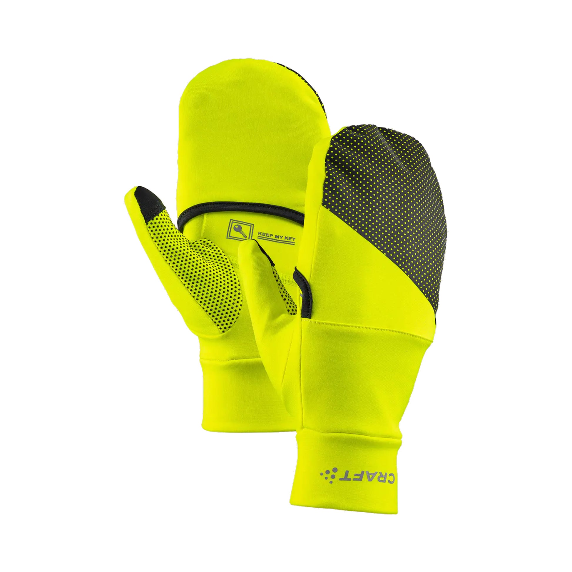Craft ADV Lumen Fleece Hybrid Běžecké Rukavice-Neonově Zelená